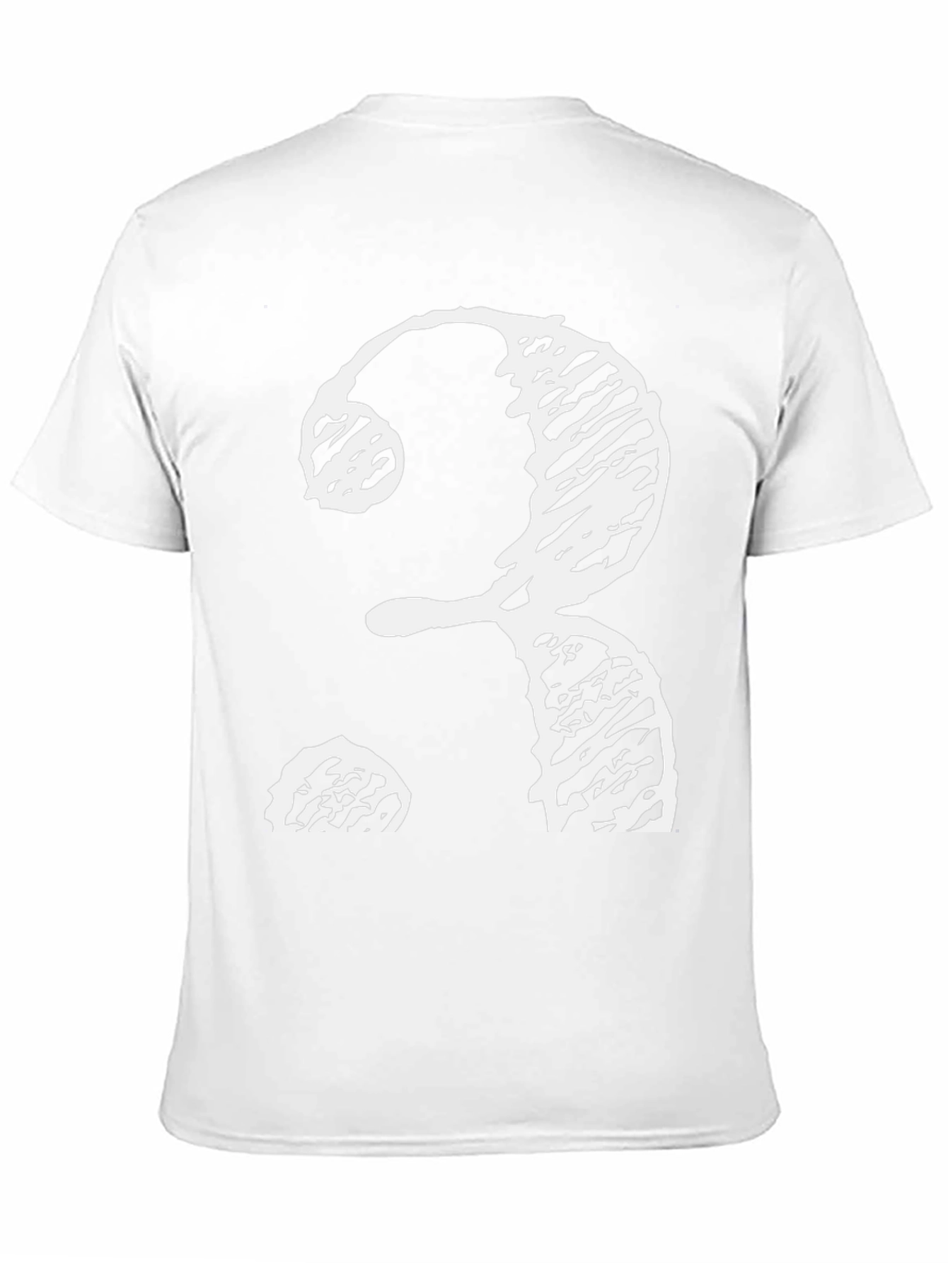 Black T-Shirt with Distressed White Question Mark