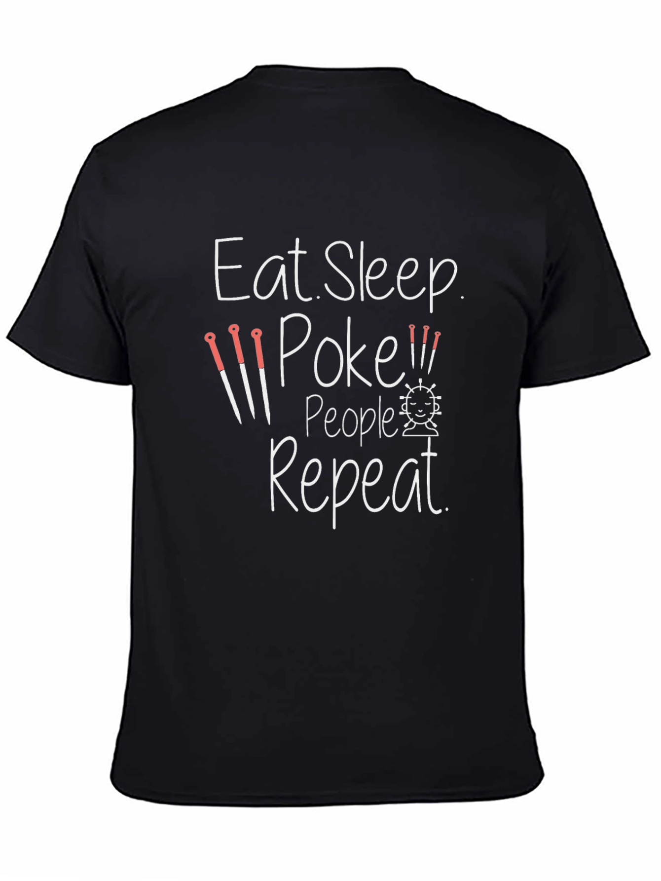 Eat Sleep Poke People Repeat Black T-Shirt