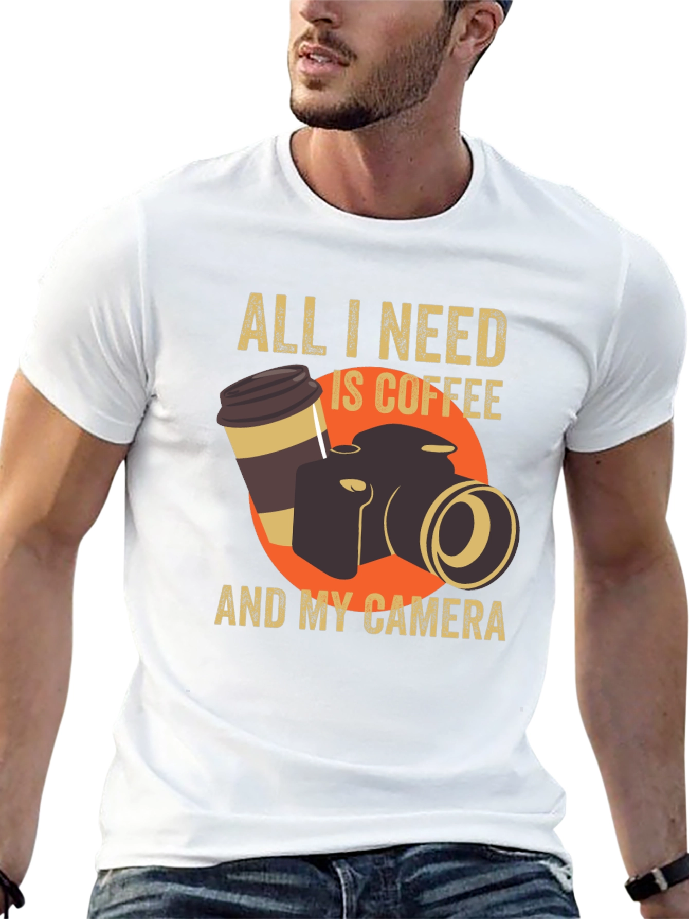 Coffee and Camera Graphic T-Shirt - Photography Lover Tee