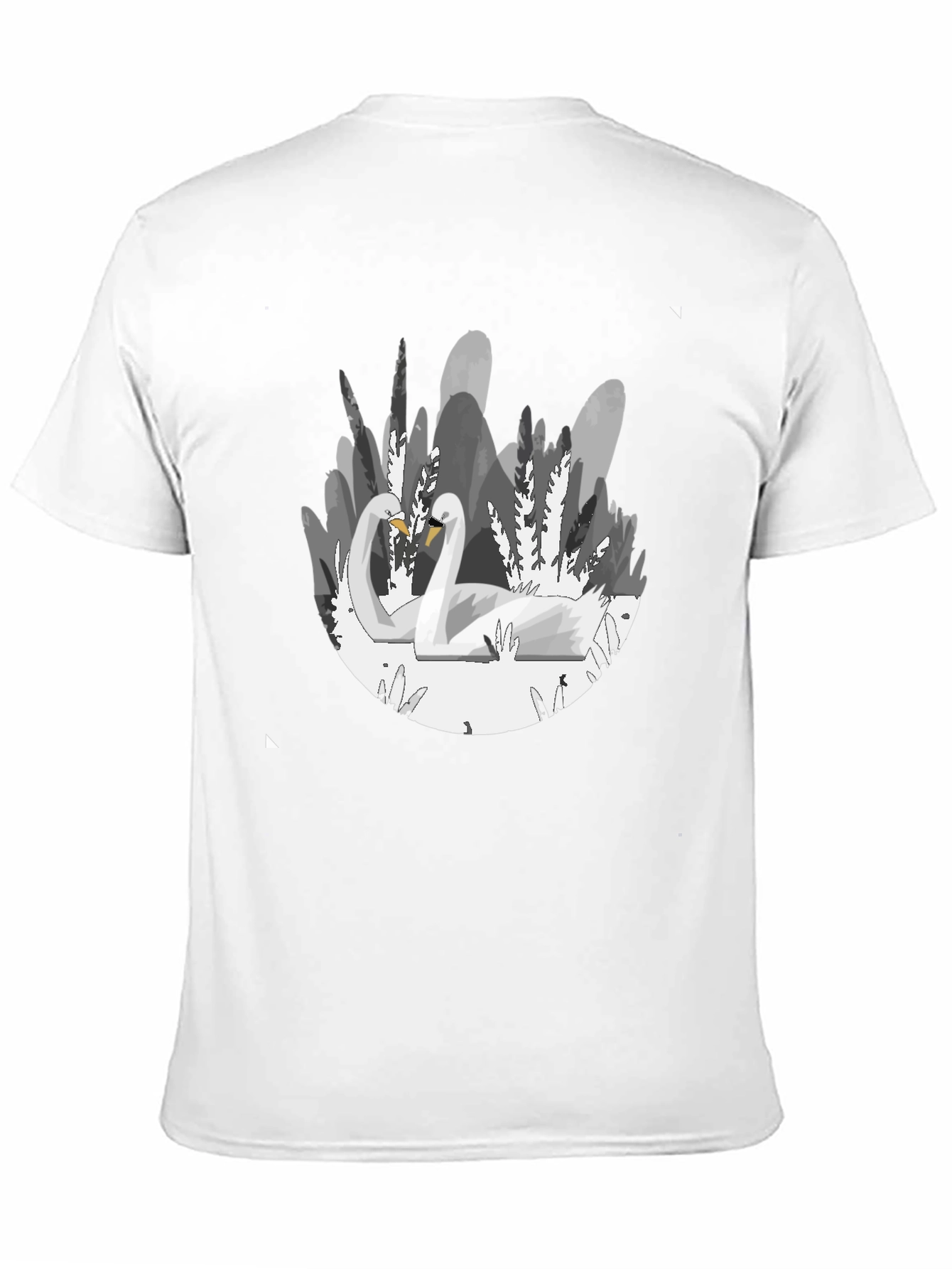 Elegant Swan Graphic T-Shirt - Soft Black Cotton Tee