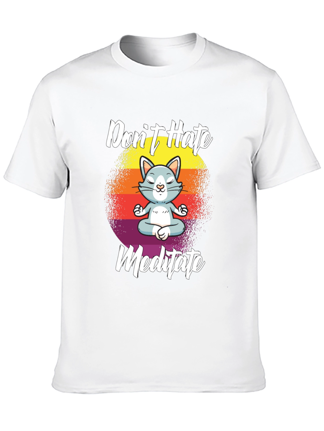 Dont Hate Meditate Cat T-Shirt Yoga Lover