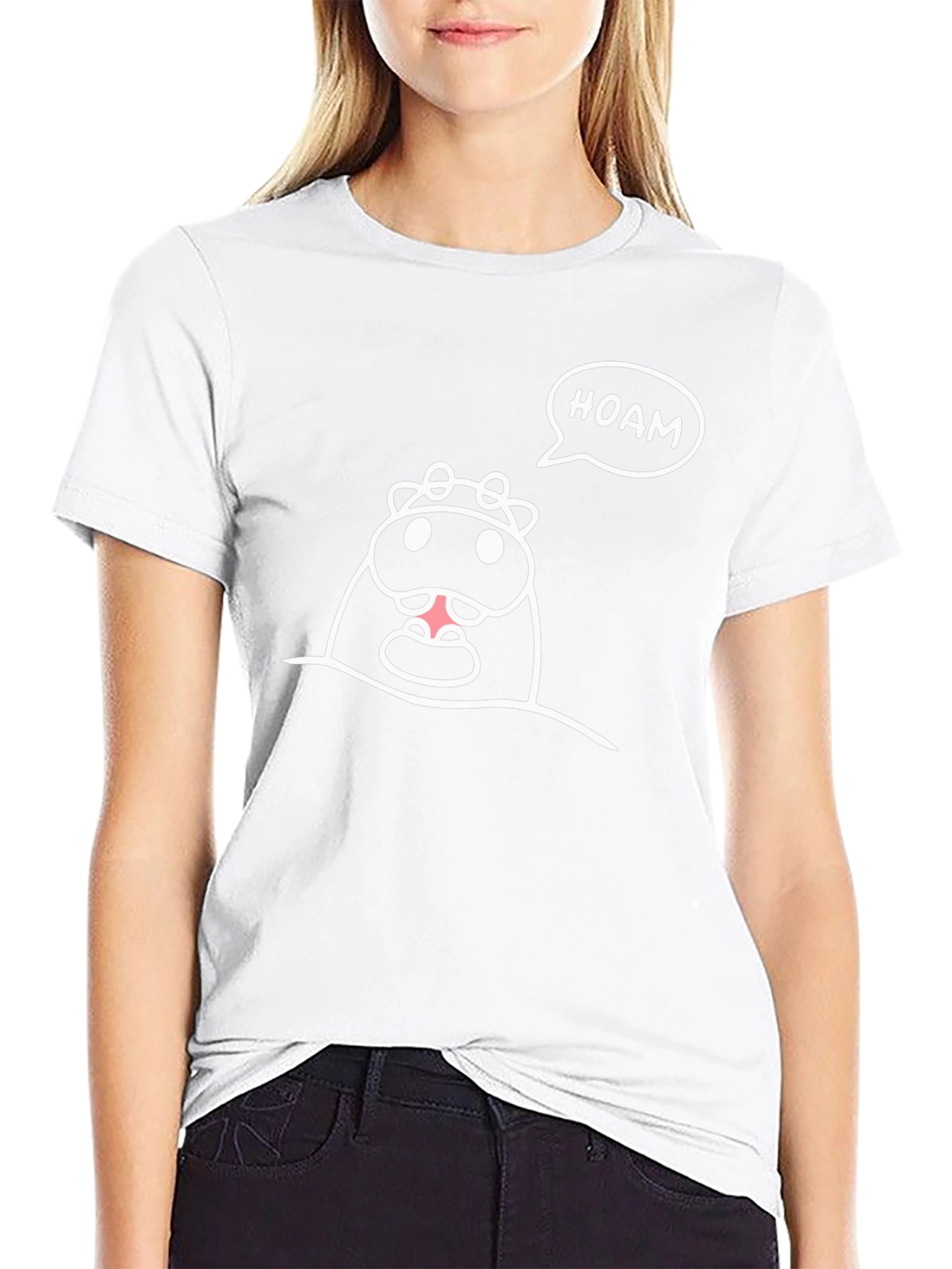 Funny HOAM Cow Graphic Black T-Shirt