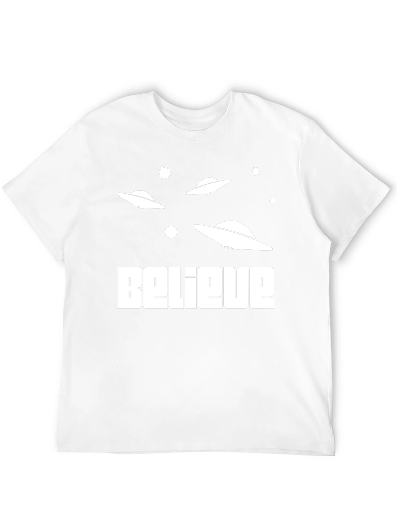 Believe Alien UFO Graphic Tee - Black
