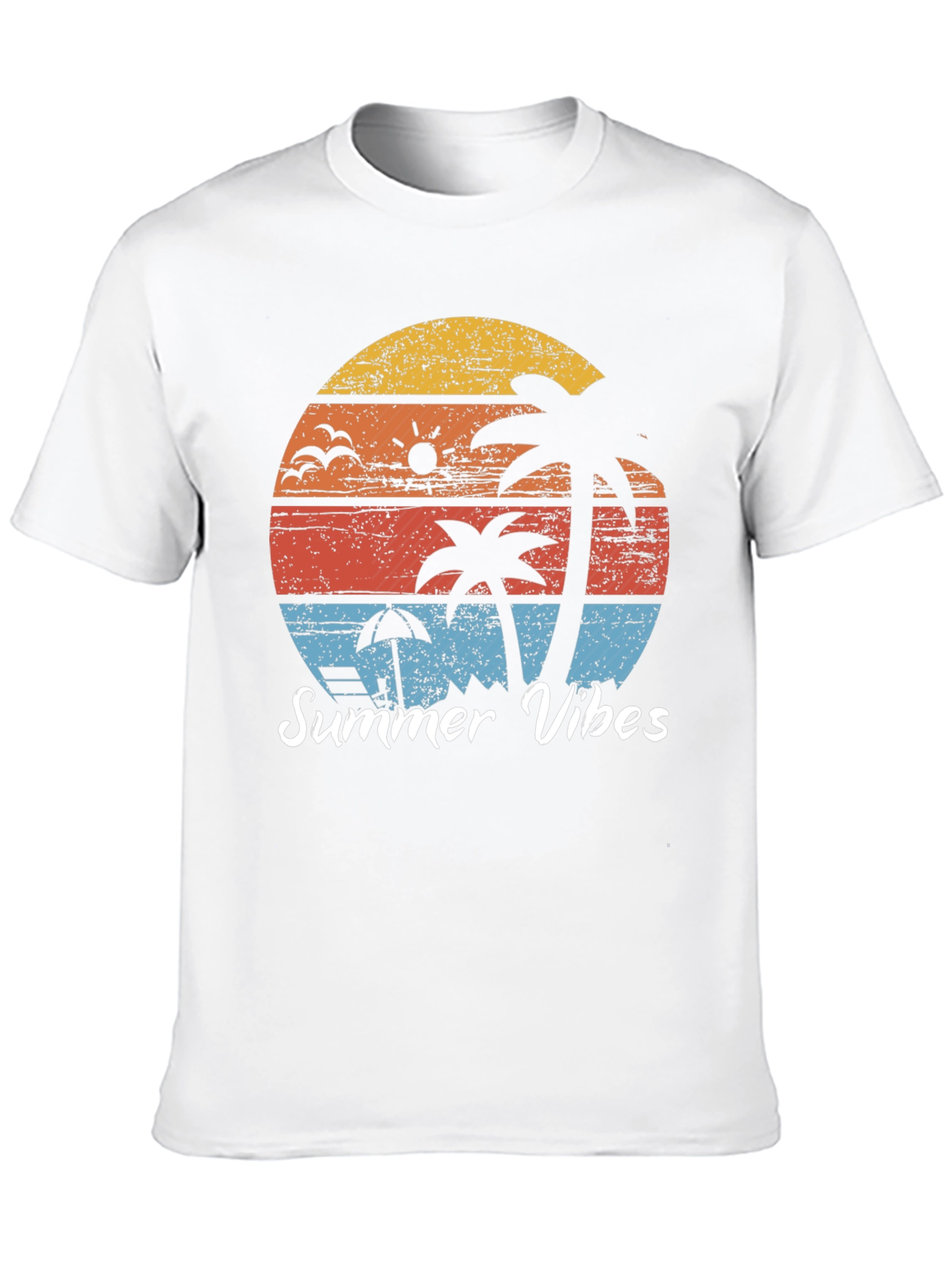 Summer Vibes Graphic Tee - Retro Beach Design