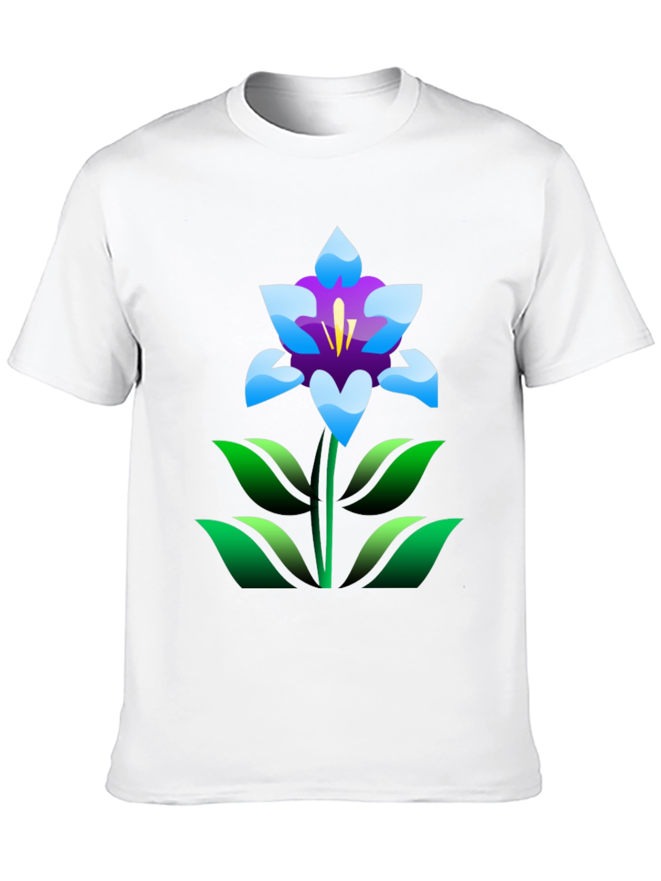 Floral T-Shirt - Black with Graphic Flower Print