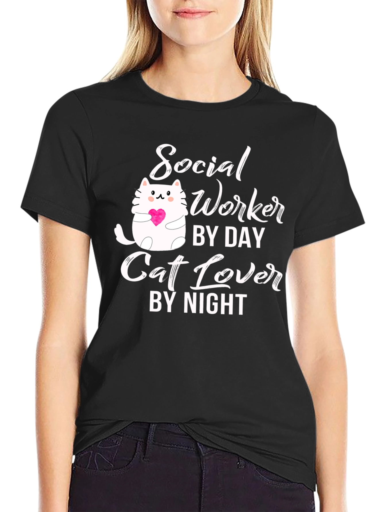 Social Worker Cat Lover T-Shirt