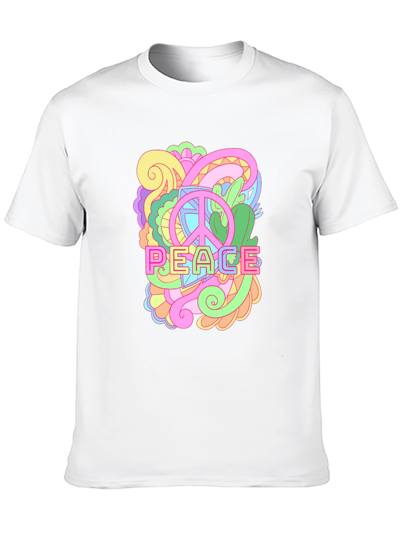 Peace Sign Graphic Tee - Retro Style Black T-Shirt