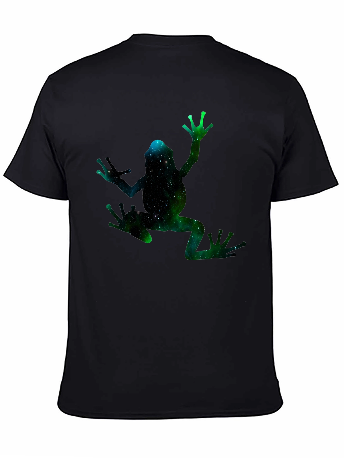 Galaxy Frog Graphic Black T-Shirt