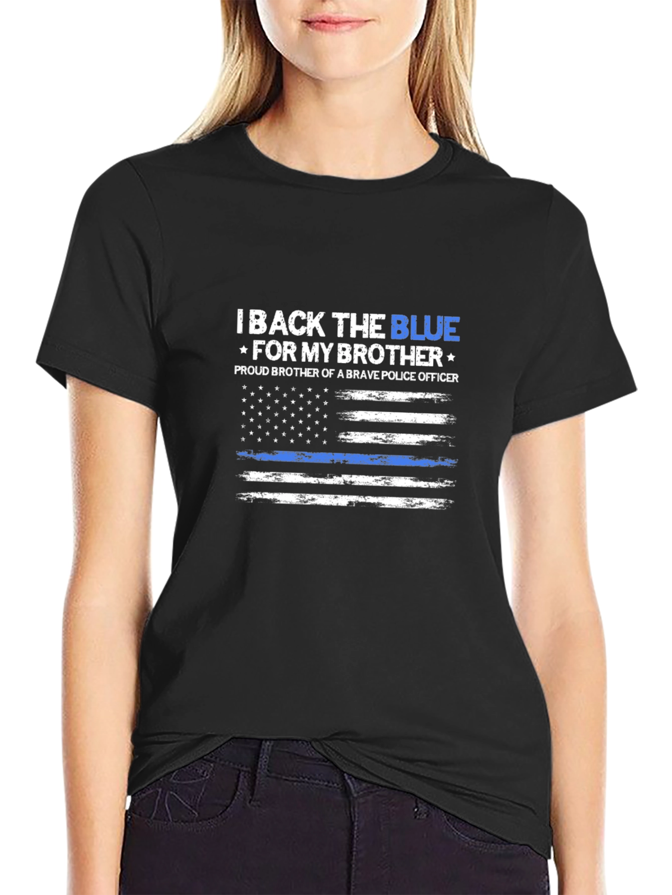 I Back The Blue T-Shirt - Proud Police Brother