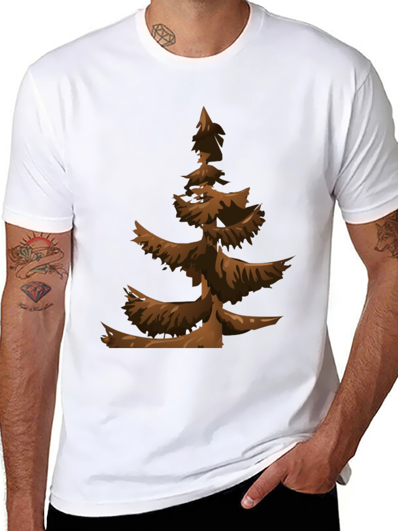 Brown Christmas Tree Graphic Tee