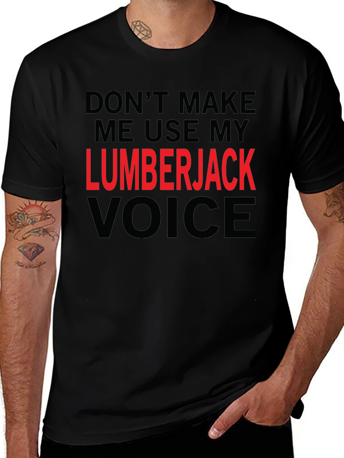 Lumberjack Voice Graphic T-Shirt - Funny Novelty Tee