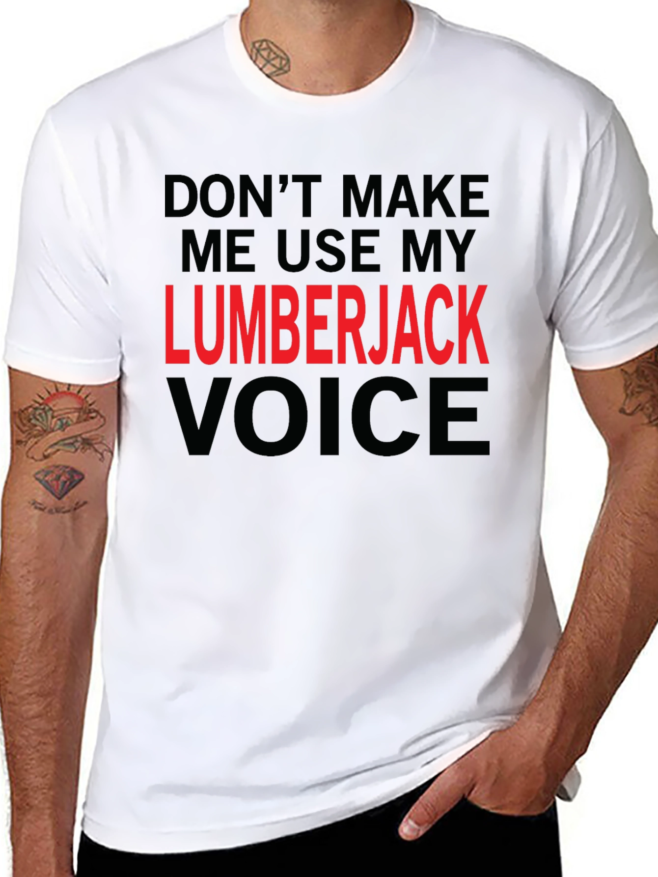 Lumberjack Voice Graphic T-Shirt - Funny Novelty Tee