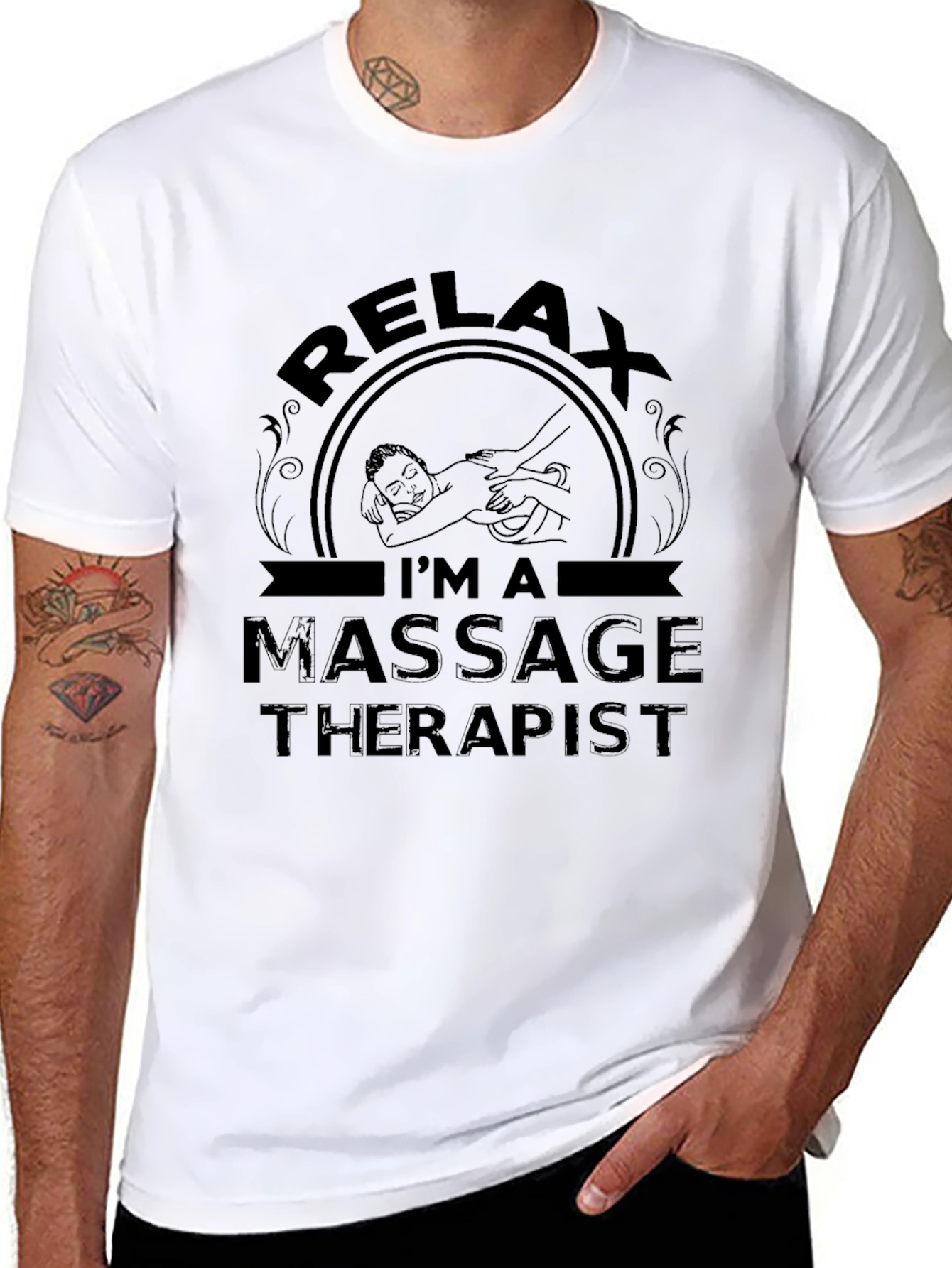 Relax Im A Massage Therapist Black T-Shirt