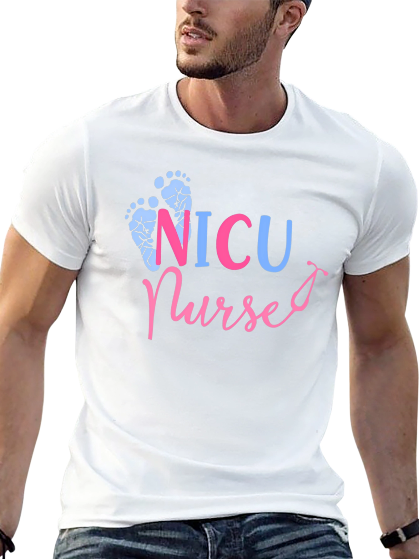 NICU Nurse T-Shirt: Footprint Design