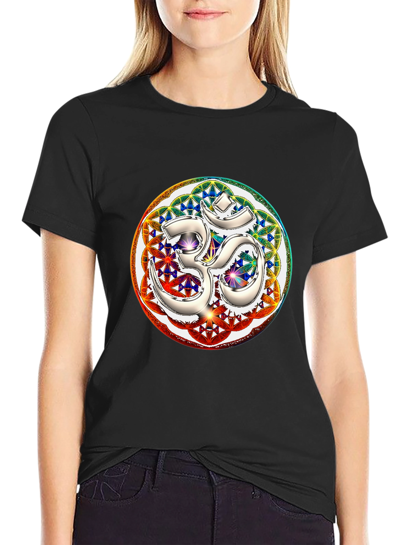 Om Mandala Graphic Tee - Black