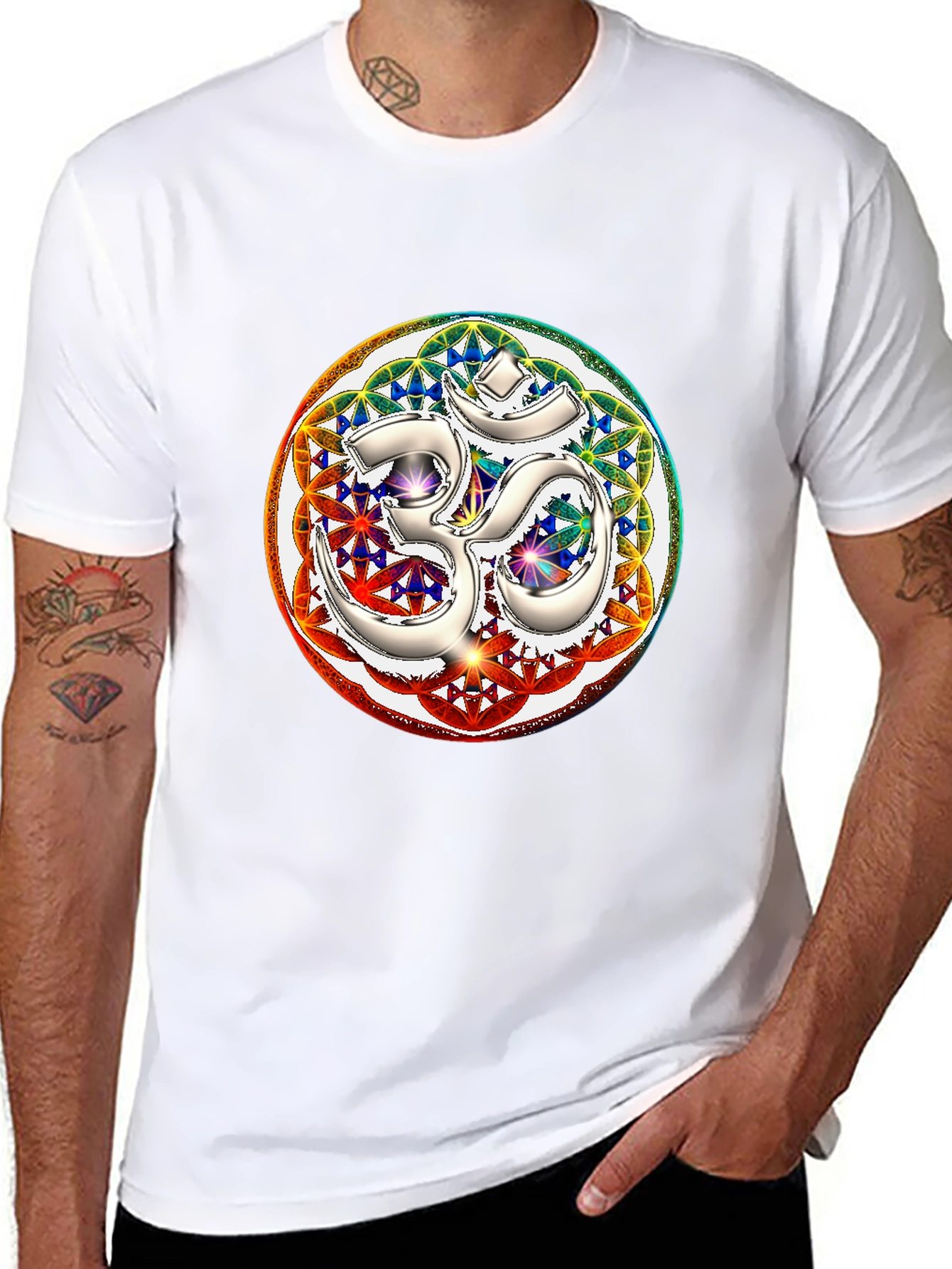 Om Mandala Graphic Tee - Black