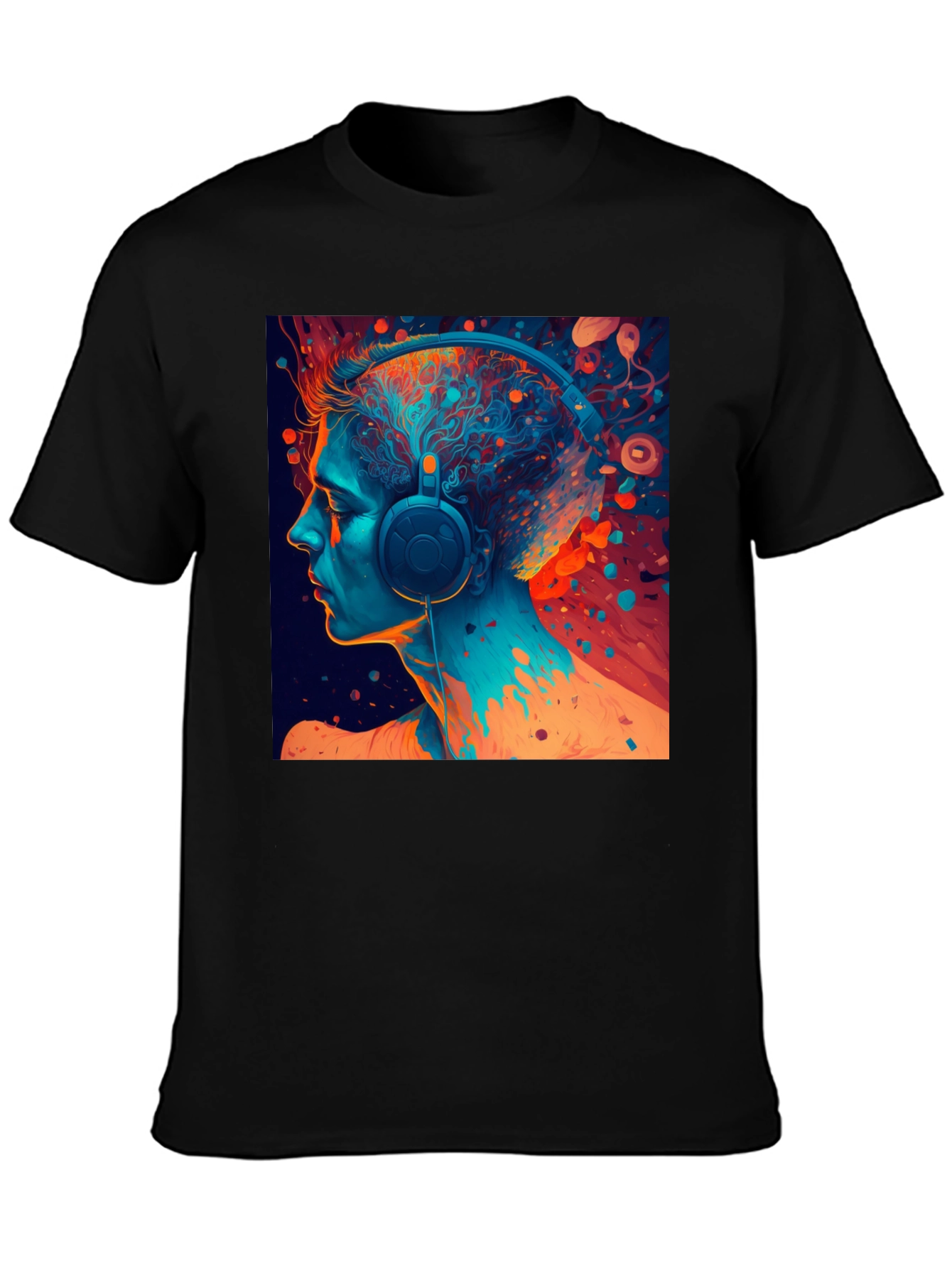 Abstract Headphone Graphic T-Shirt