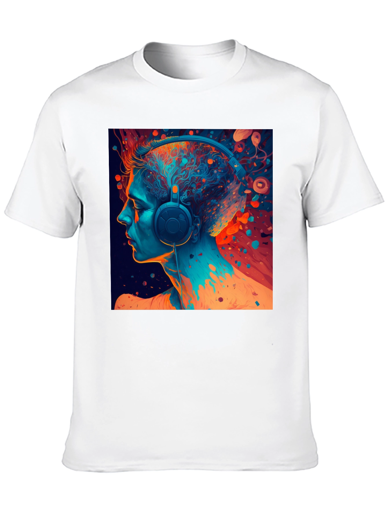 Abstract Headphone Graphic T-Shirt