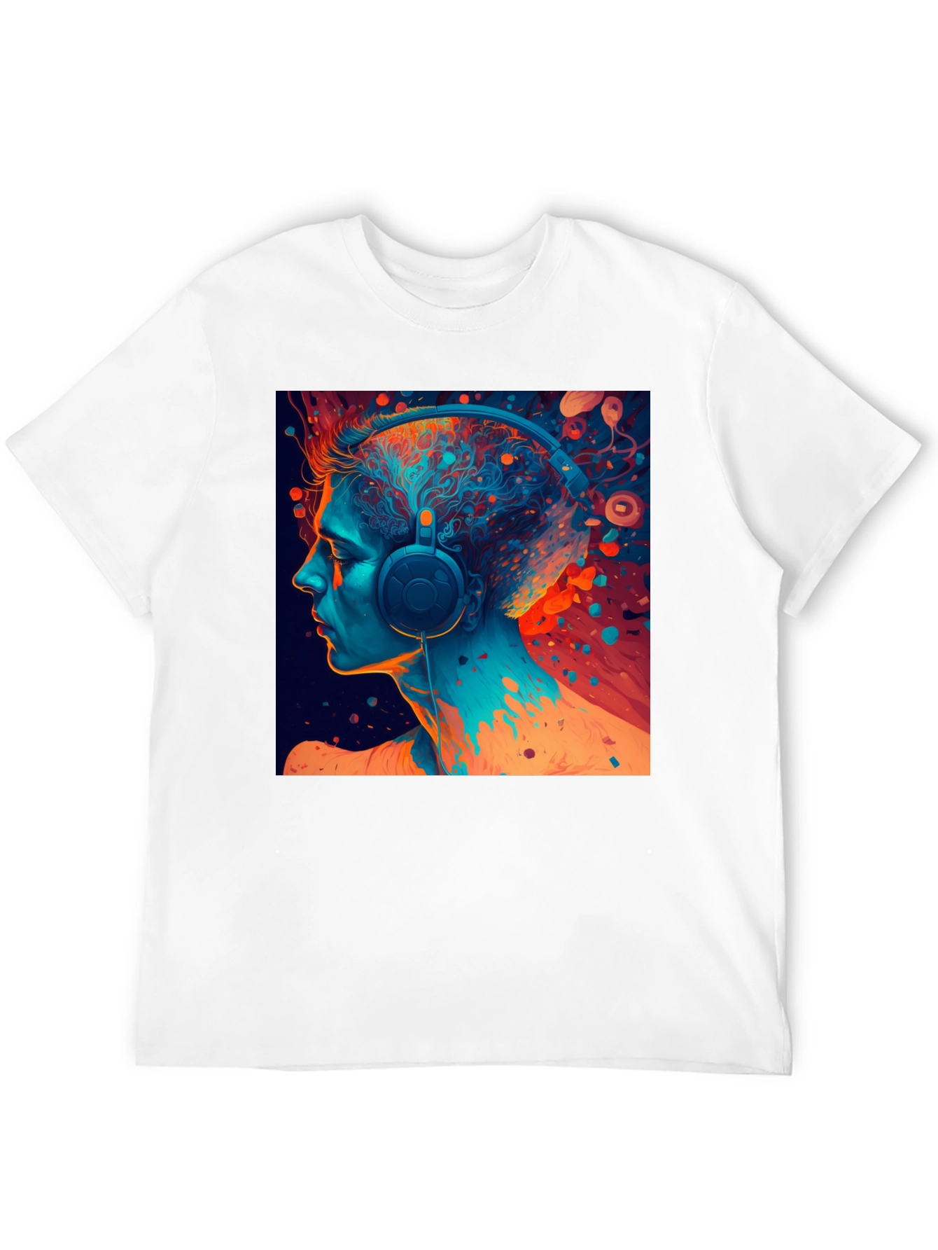 Abstract Headphone Graphic T-Shirt