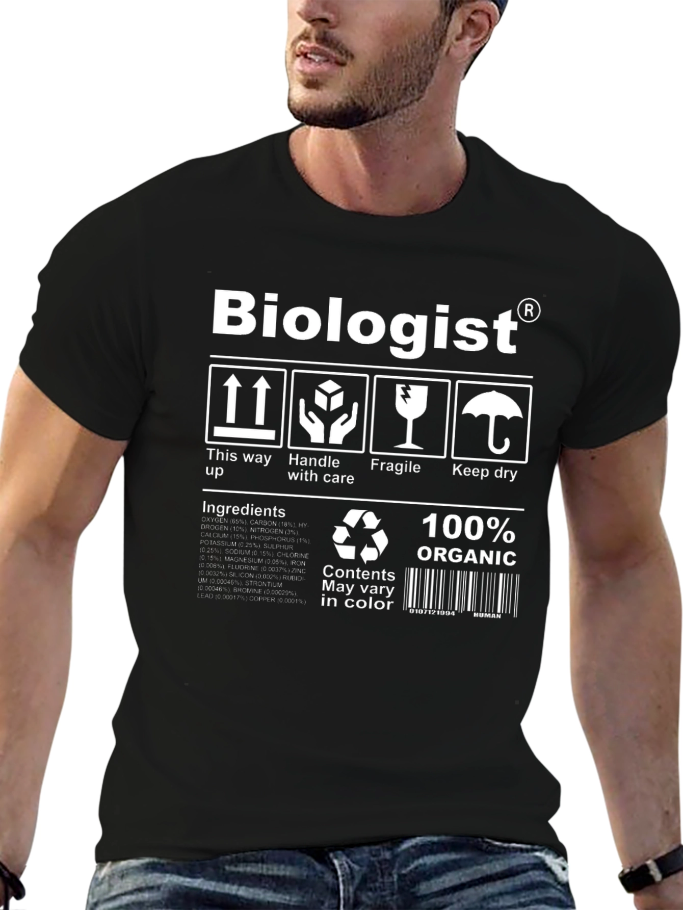 Biologist Organic Black T-Shirt