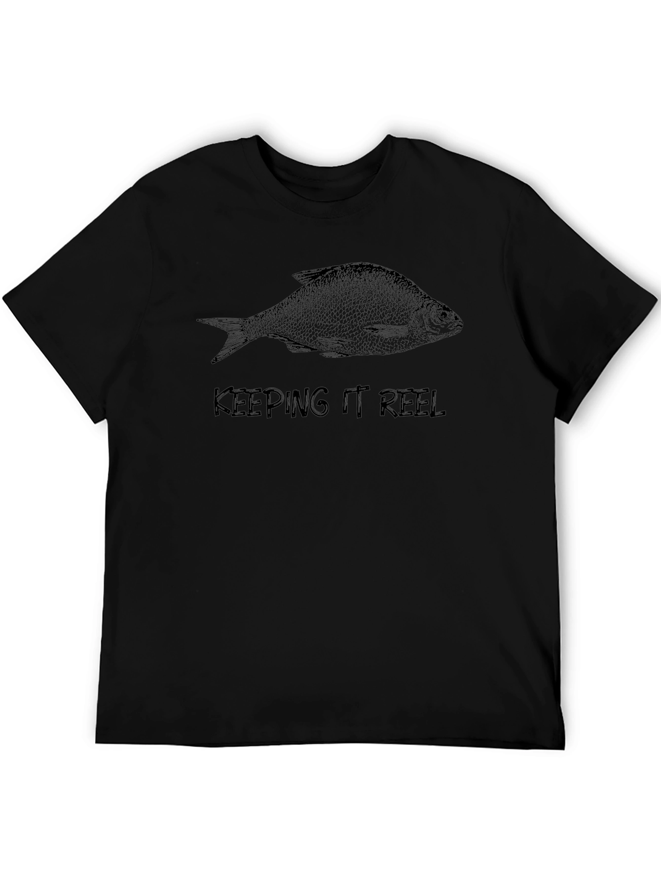Keeping It Reel Fish Graphic Tee - Black
