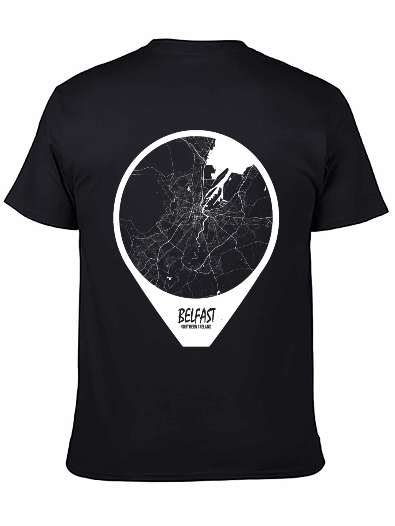 Belfast City Map T-Shirt - Northern Ireland Tee