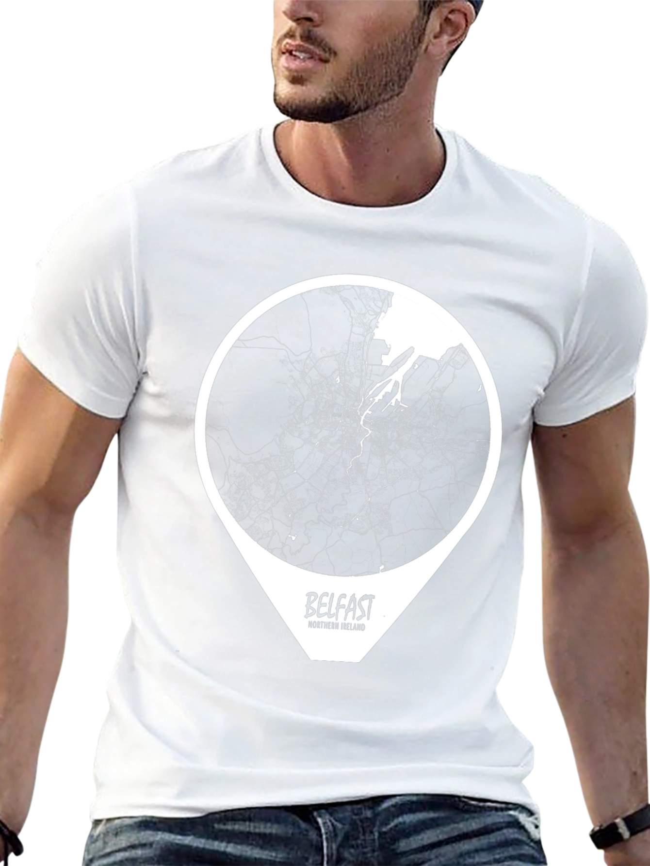 Belfast City Map T-Shirt - Northern Ireland Tee