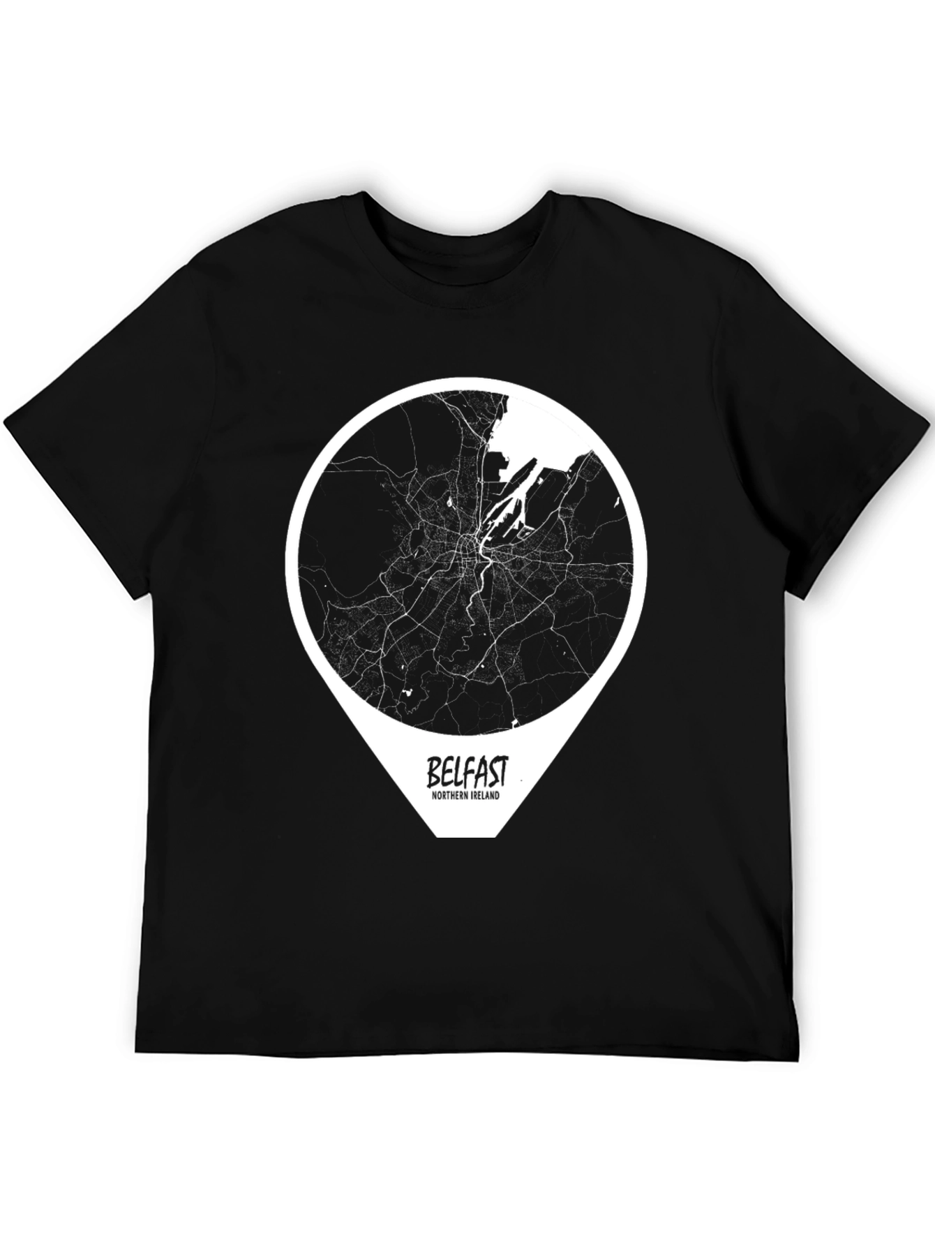 Belfast City Map T-Shirt - Northern Ireland Tee