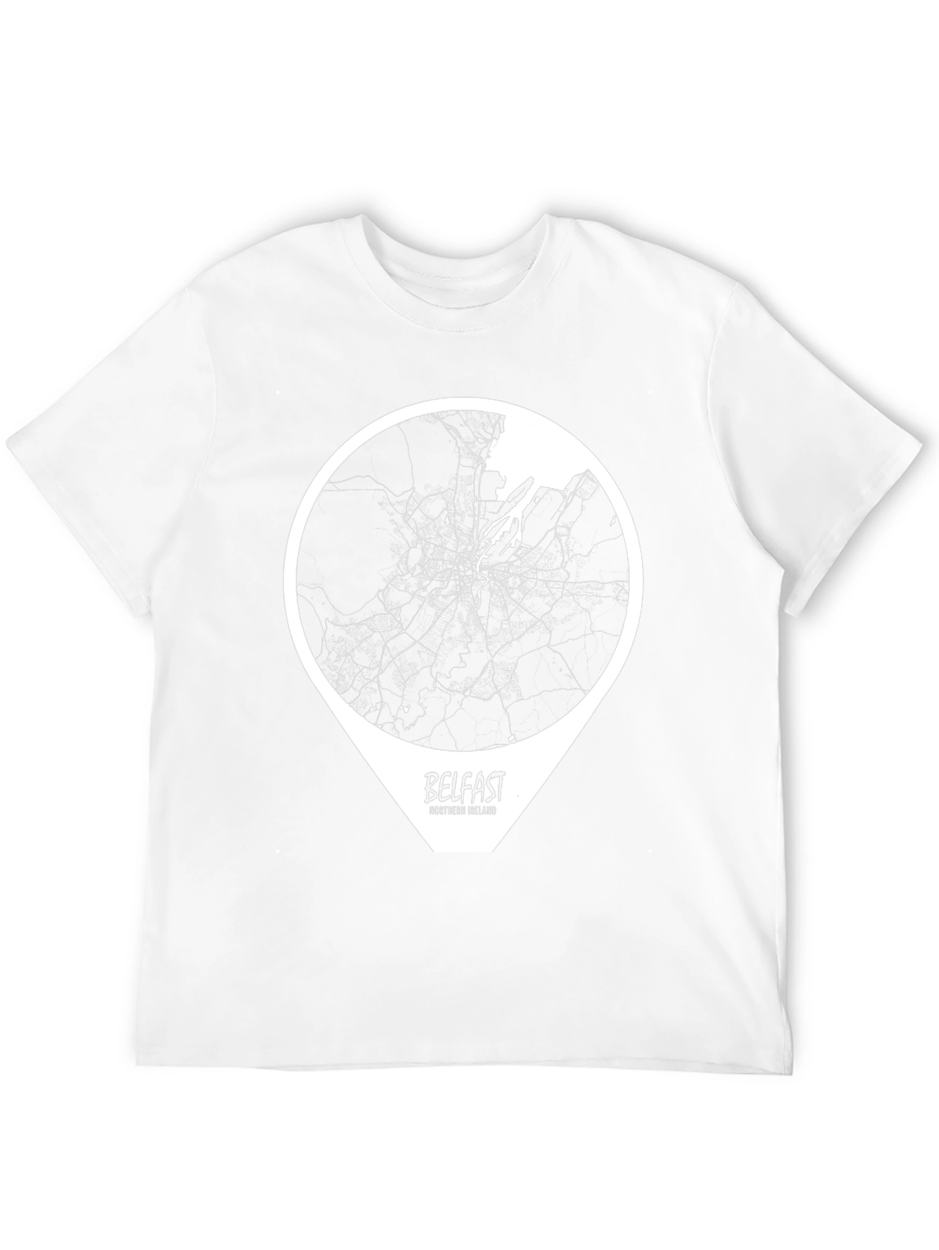 Belfast City Map T-Shirt - Northern Ireland Tee
