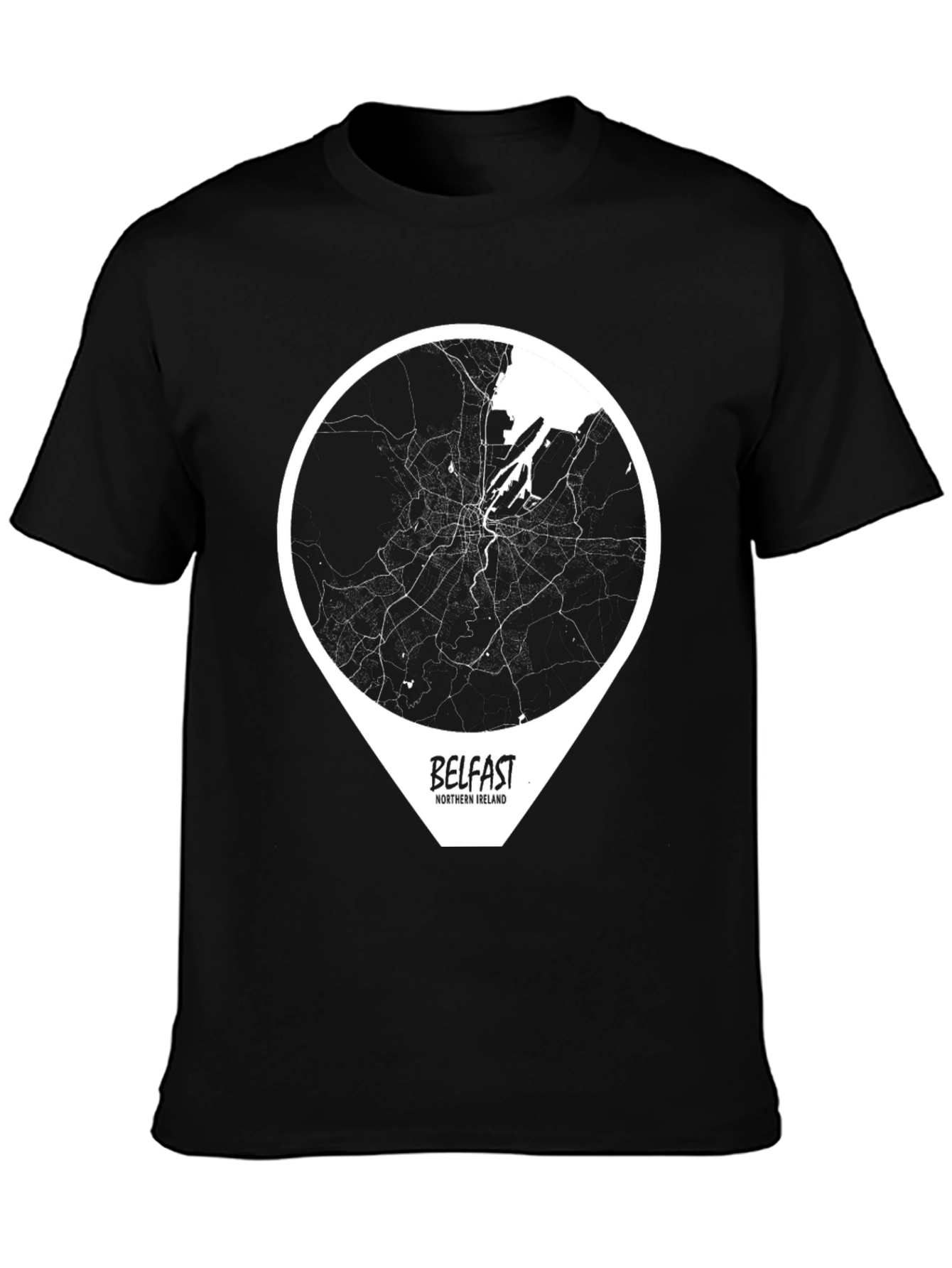 Belfast City Map T-Shirt - Northern Ireland Tee