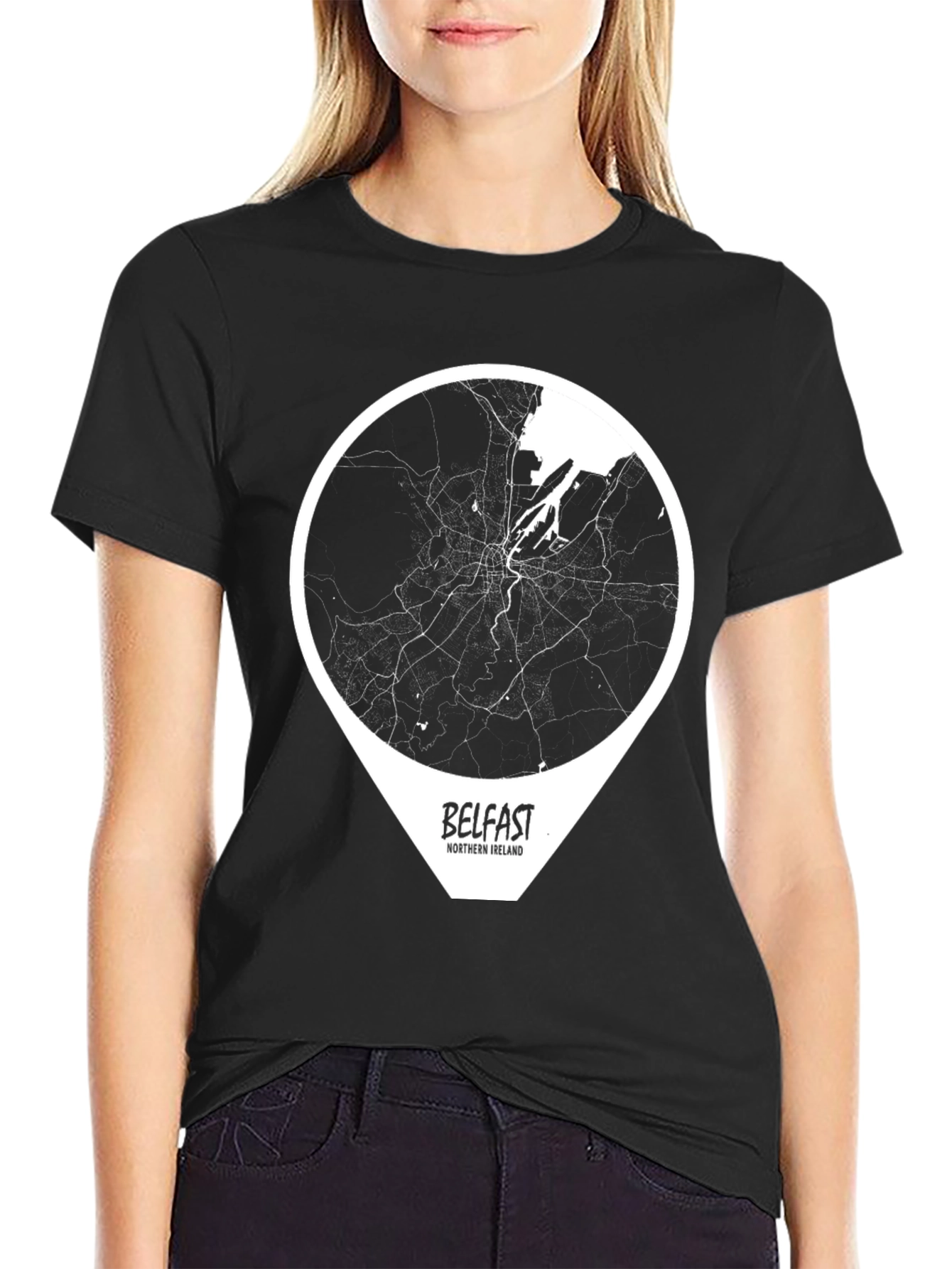 Belfast City Map T-Shirt - Northern Ireland Tee