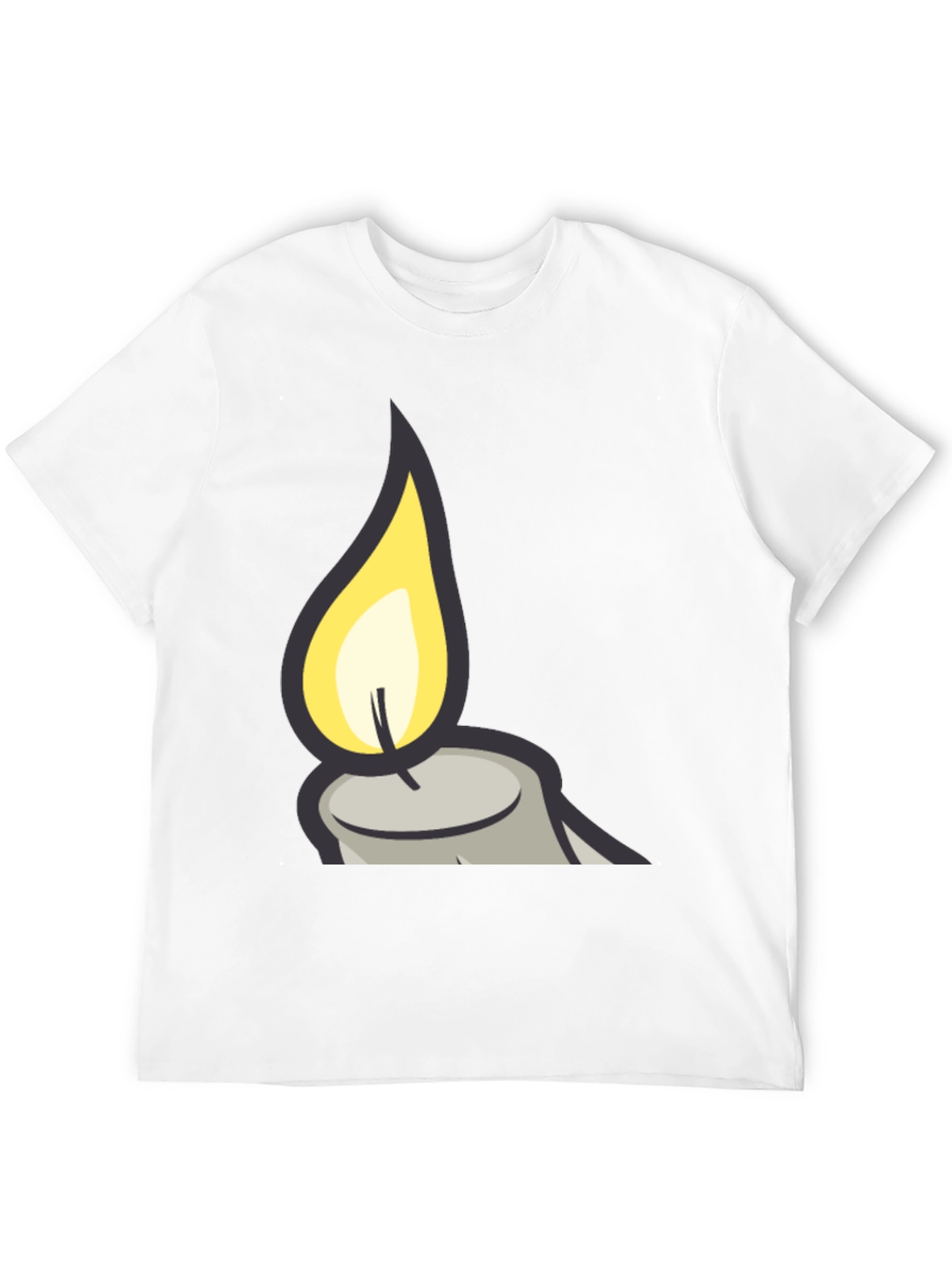 Candle Flame Graphic Black T-Shirt