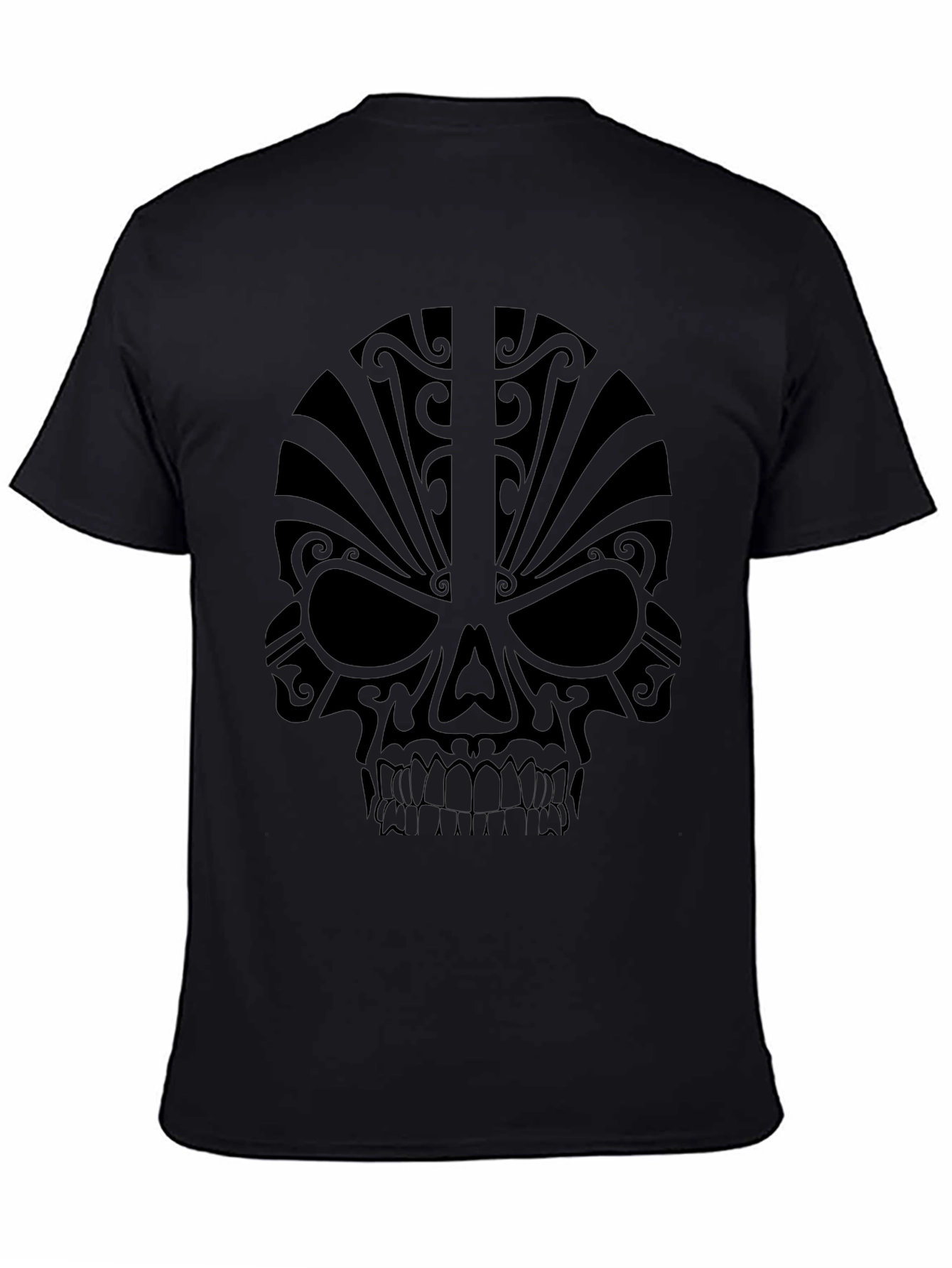 Mens Black Skull Graphic Tee