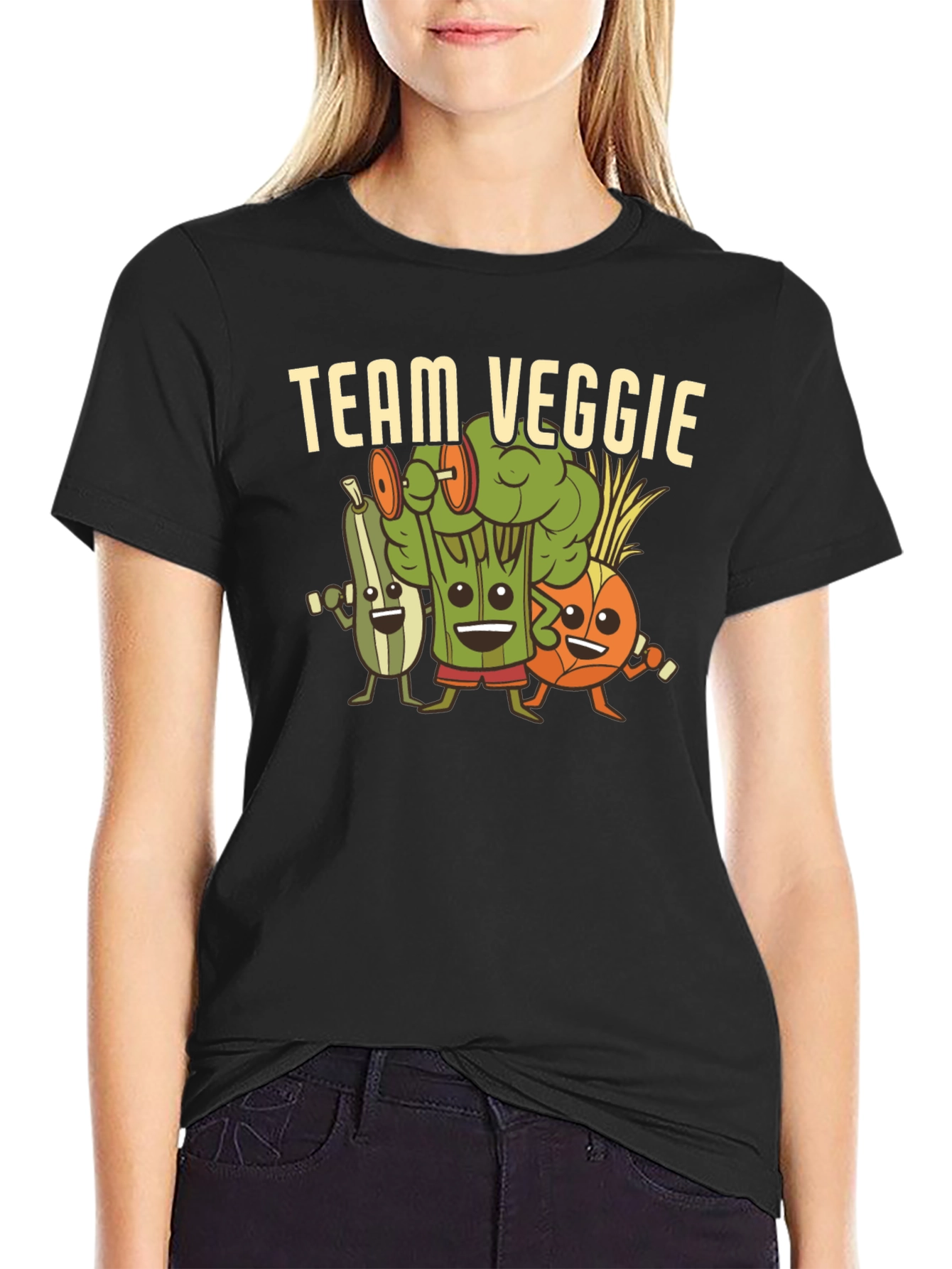 Team Veggie Workout Black T-Shirt