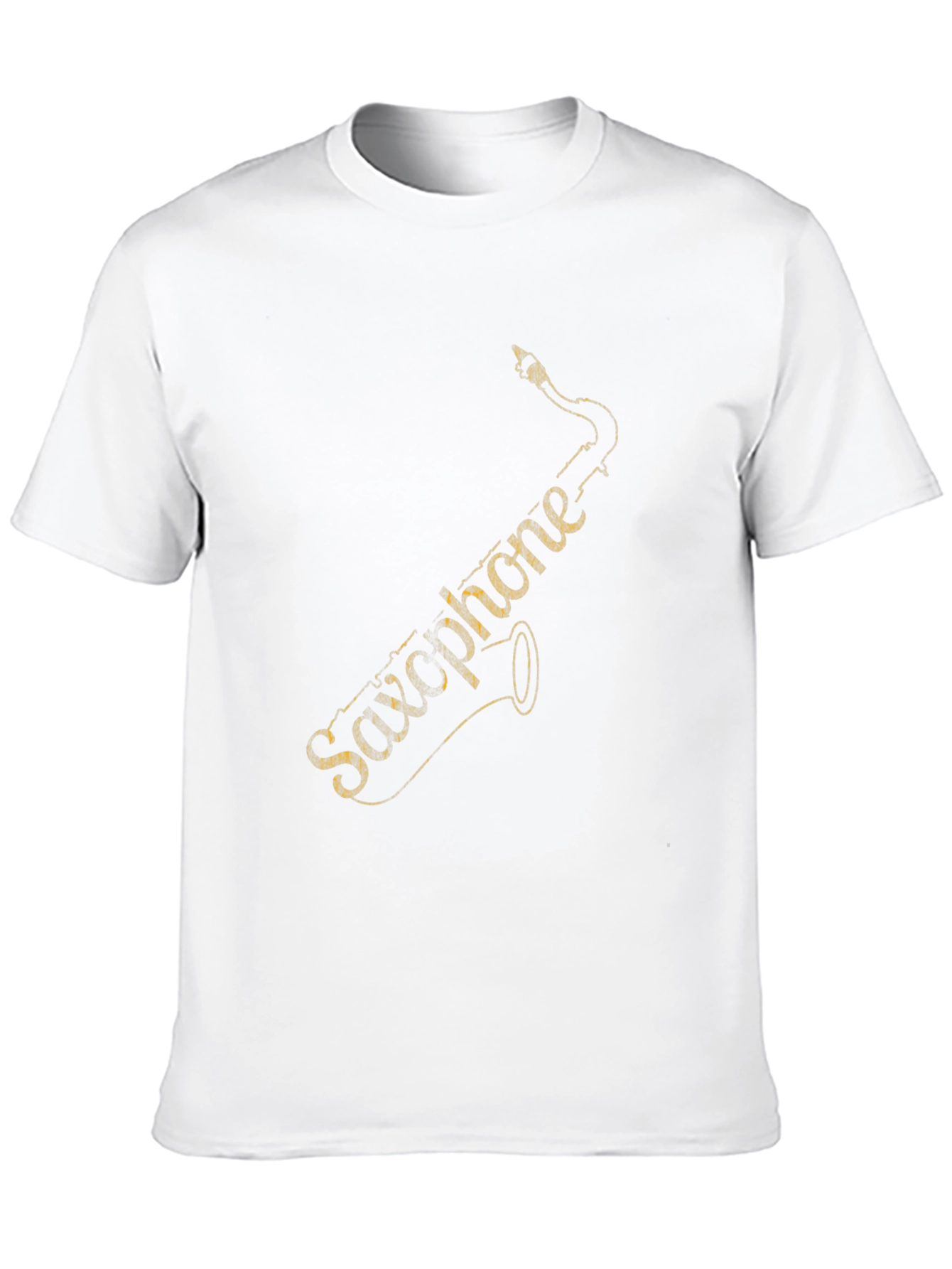 Saxophone Graphic Tee - Black Cotton T-Shirt