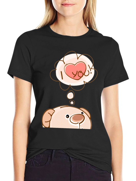 Cute Bear T-Shirt - I Love You Design