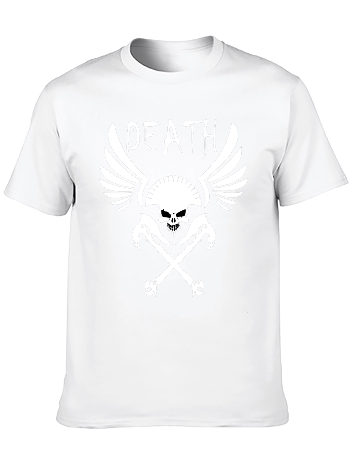 Death Skull Graphic Print Black T-Shirt