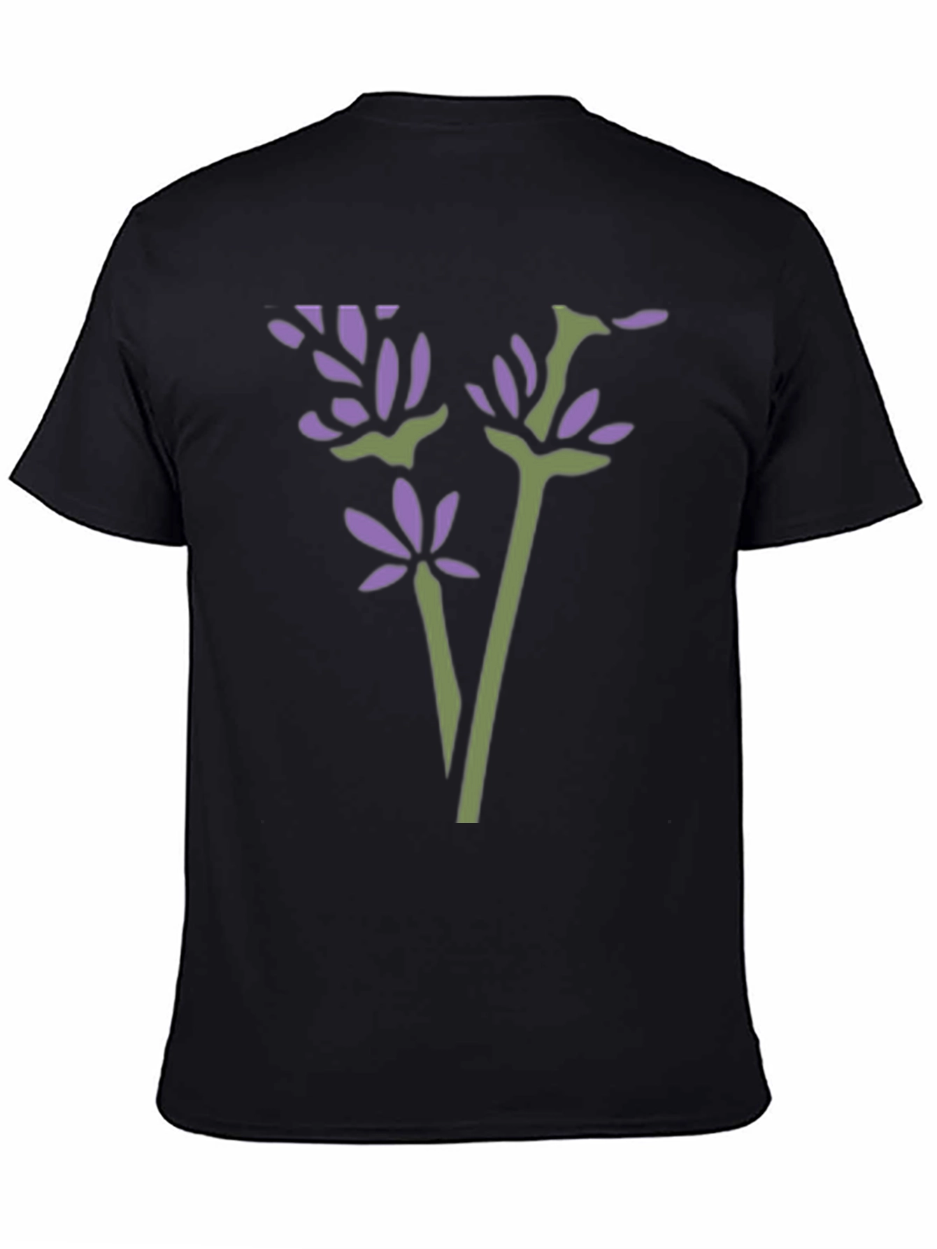 Floral Print Black T-Shirt - Stylish & Casual