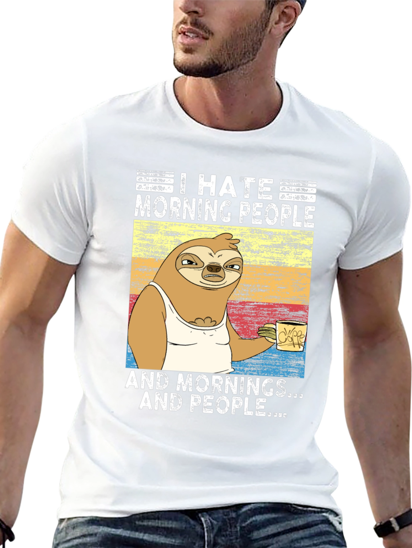 I Hate Morning People Sloth Graphic Tee