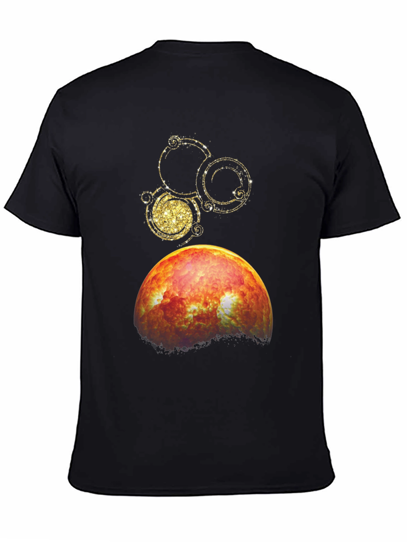 Celestial Sphere Graphic Tee - Black Cotton Blend