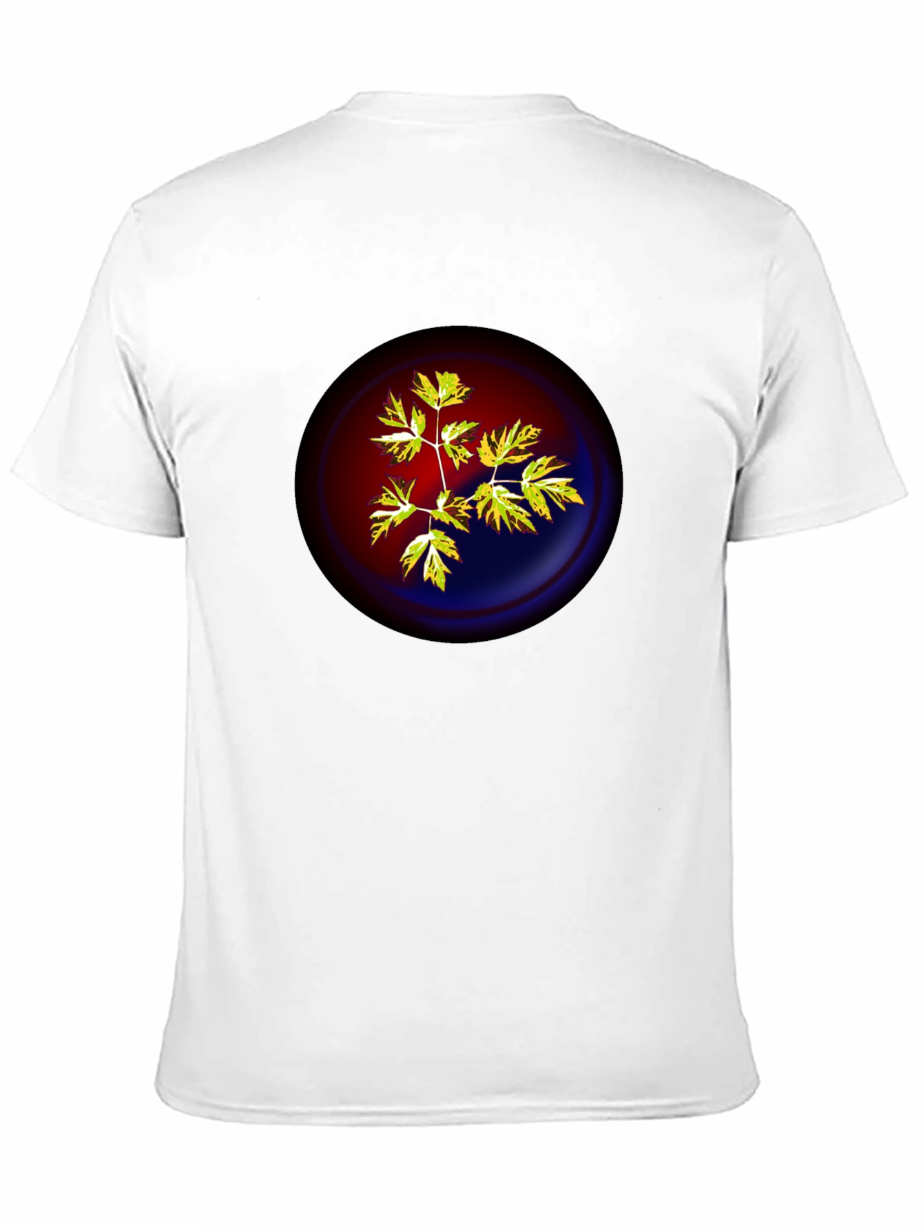 Botanical Yin Yang Graphic T-Shirt - Black