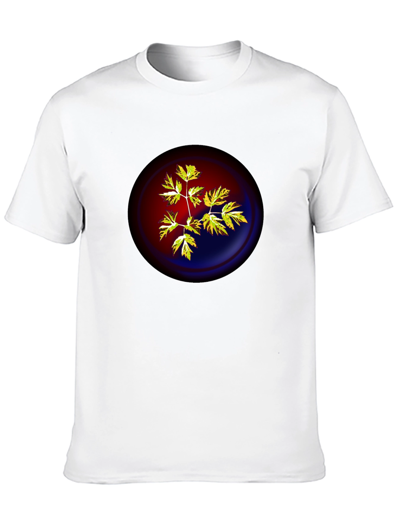 Botanical Yin Yang Graphic T-Shirt - Black