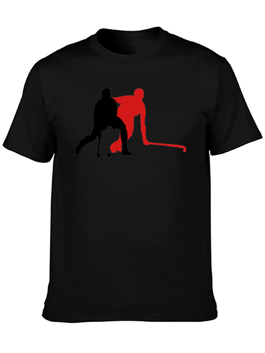 Hockey Player Graphic Tee - Black