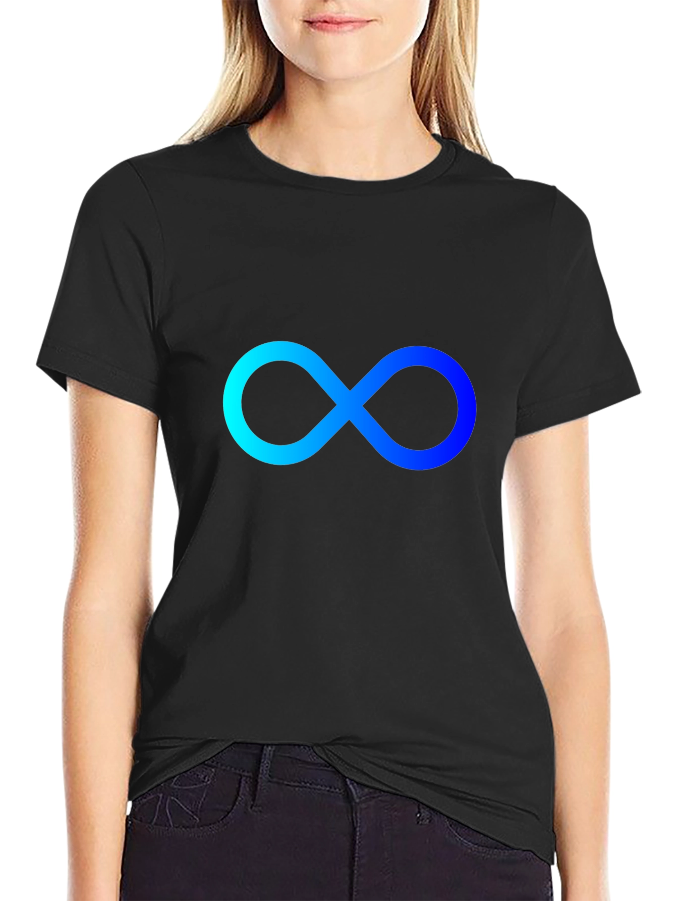 Infinity Symbol Black T-Shirt - Modern Style