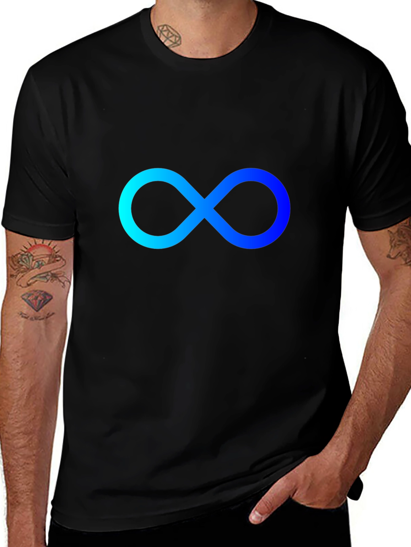 Infinity Symbol Black T-Shirt - Modern Style