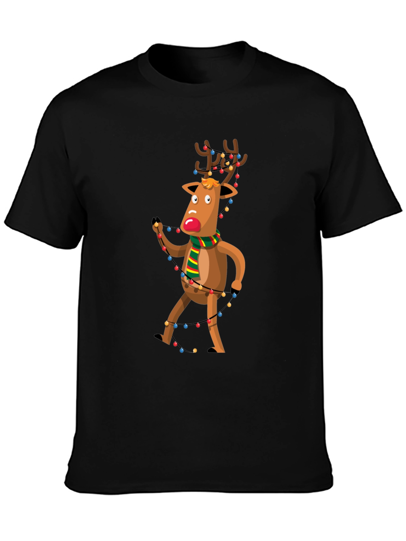 Festive Reindeer Graphic Tee - Holiday Cheer