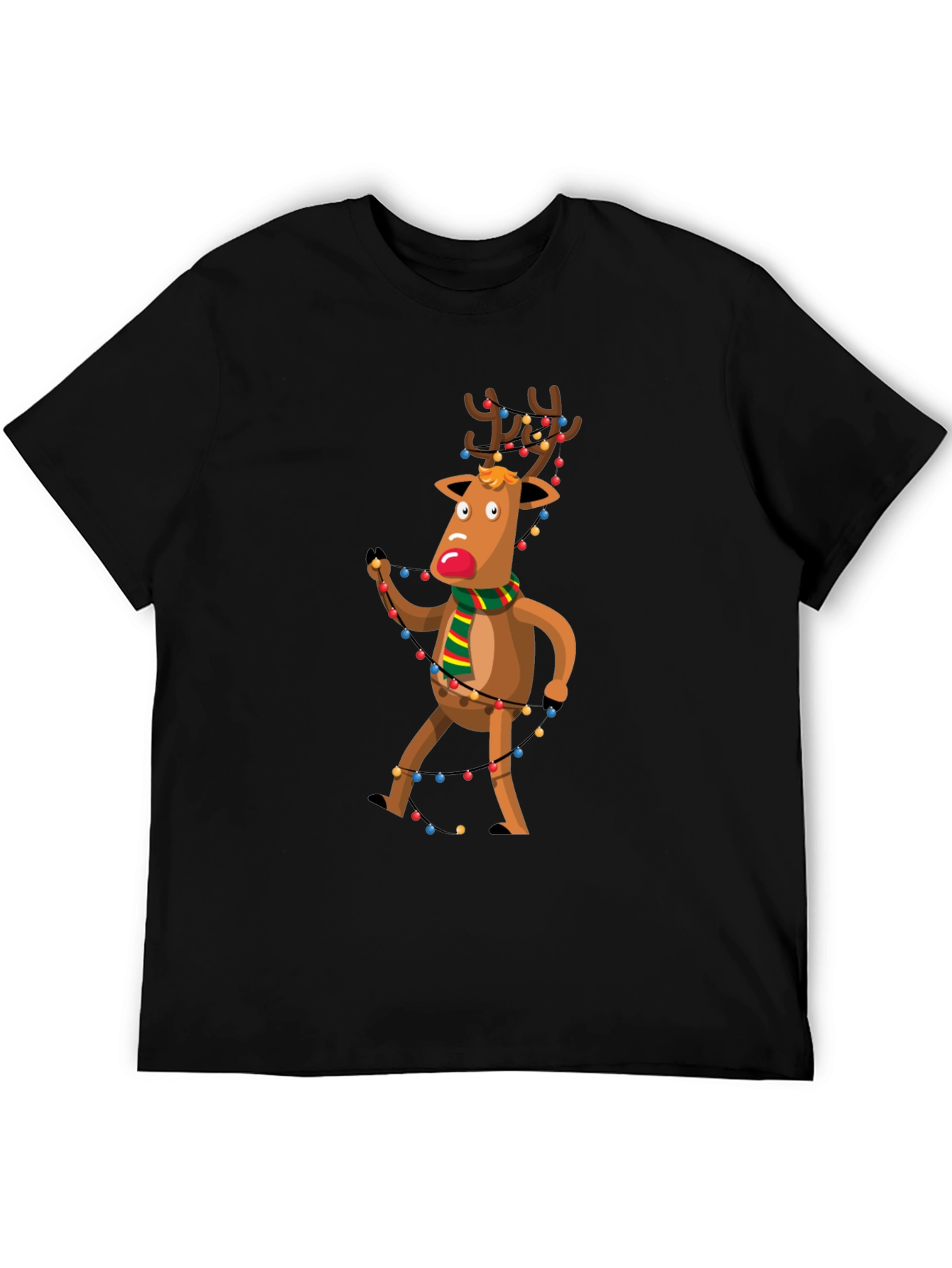 Festive Reindeer Graphic Tee - Holiday Cheer