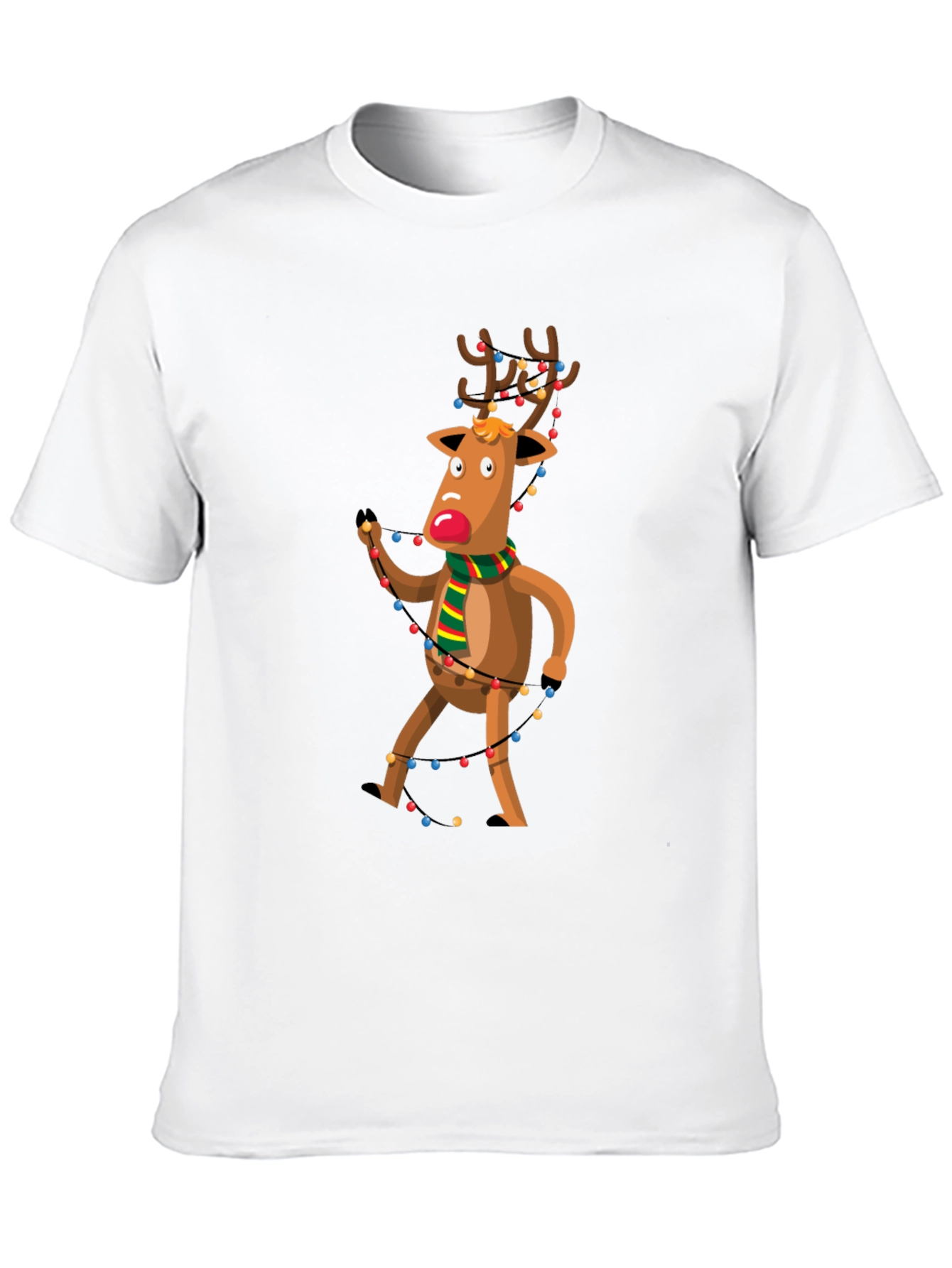 Festive Reindeer Graphic Tee - Holiday Cheer