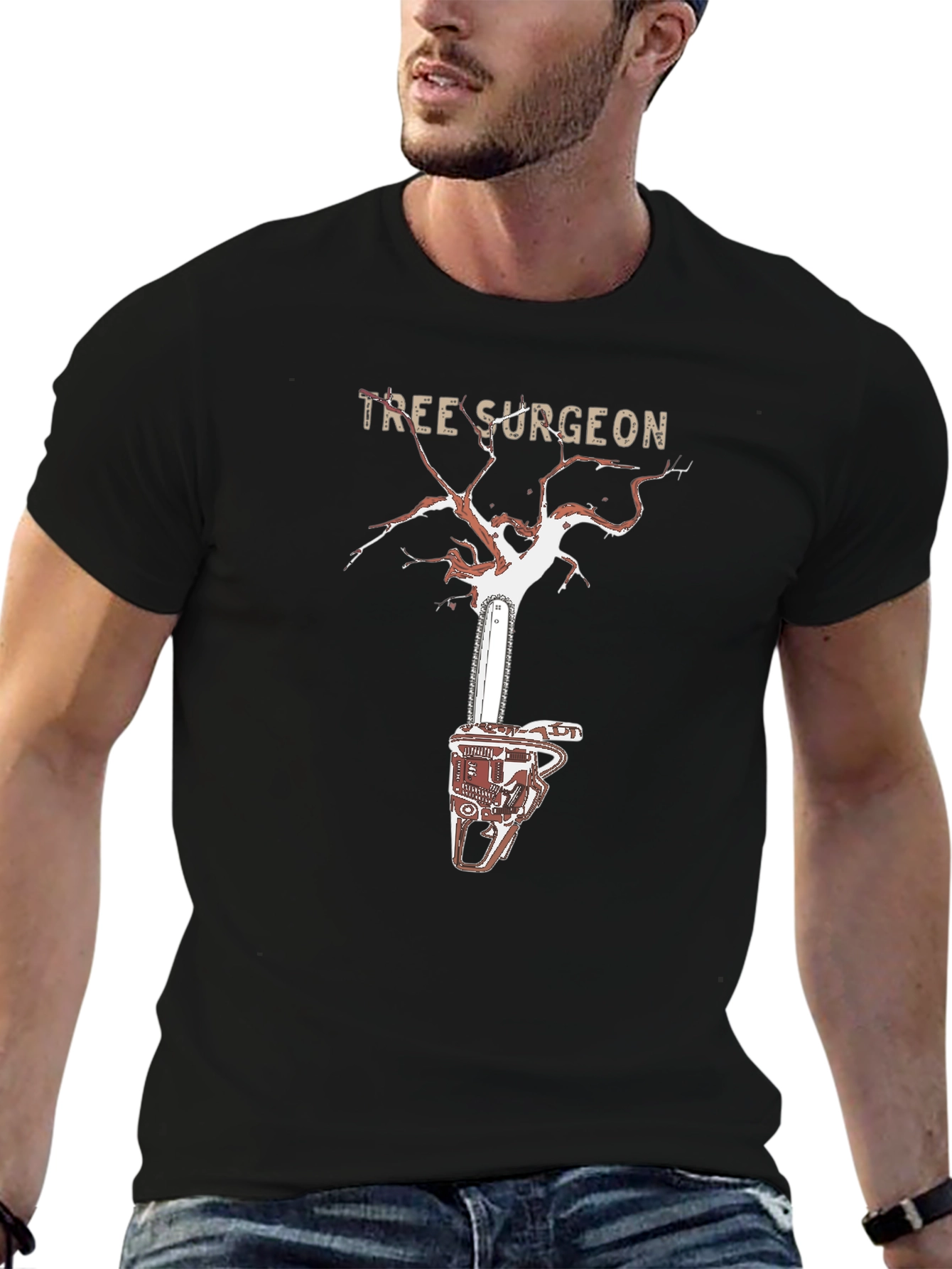 Tree Surgeon T-Shirt - Chainsaw Tree Design