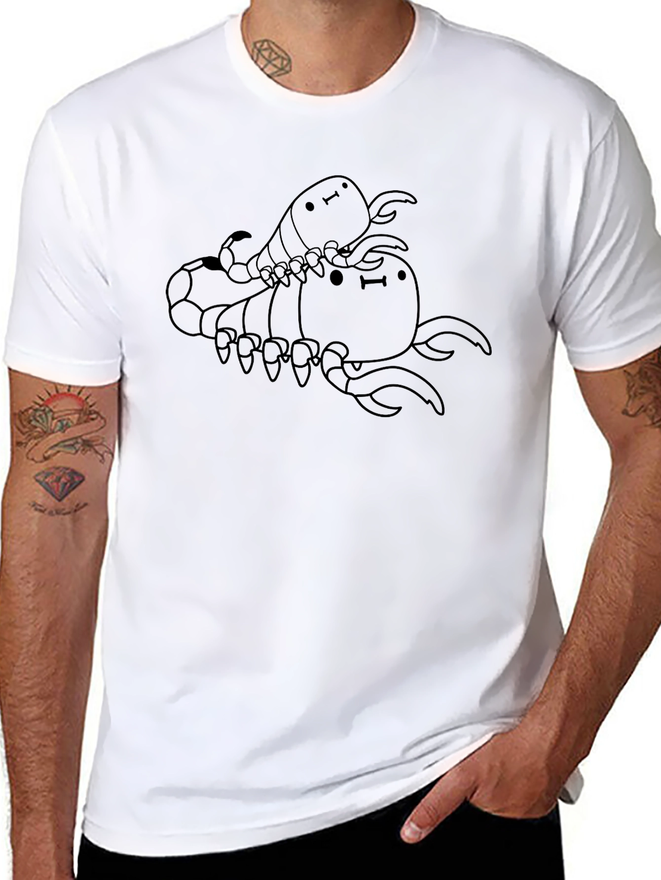 Cute Scorpion Stack Black T-Shirt